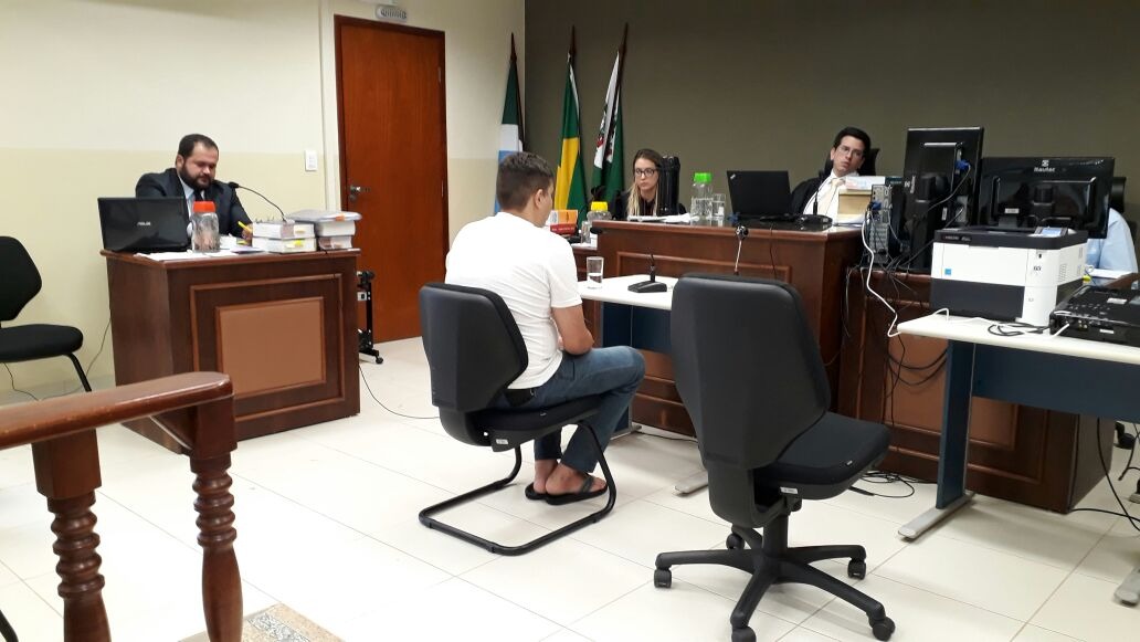 Réu no momento em que prestava o seu depoimento. Foto: Reginaldo Ferreira - Vida Nova FM