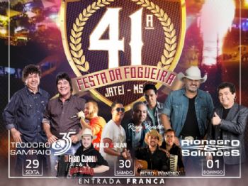 Festa da Fogueira de Jateí terá shows de Teodoro & Sampaio e Rio Negro & Solimões