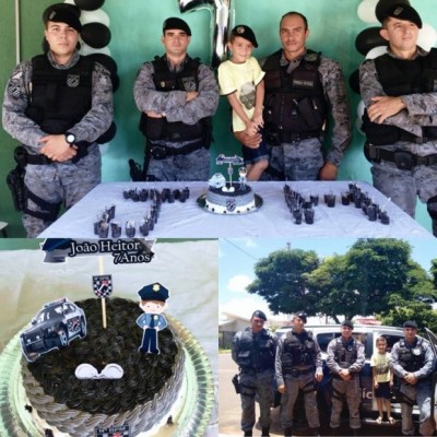 Criança de sete anos escolhe \'FORÇA TÁTICA\' como tema de aniversário em Deodápolis