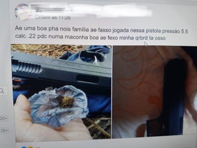 Jovem tentar negociar pistola por maconha e acaba preso em Vicentina