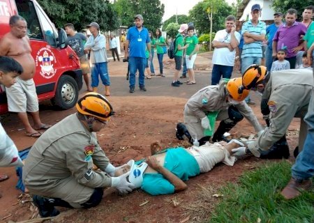 Idoso fratura perna em acidente no Distrito de São José, em Vicentina