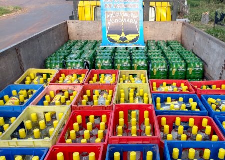 Caminhão com placas de Dourados é apreendido com 3.420 unidades de bebidas nas proximidades do Assentamento Itamarati