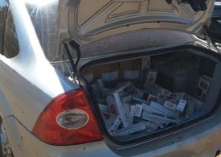 DOF recupera veículo roubado com pacotes de cigarros contrabandeados em Lagoa Bonita