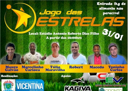 Vicentina terá \'Jogo das Estrelas\' com Túlio Maravilha, Marcelinho Carioca, Mauro Galvão, Robert, Macedo e Toninho Carlos