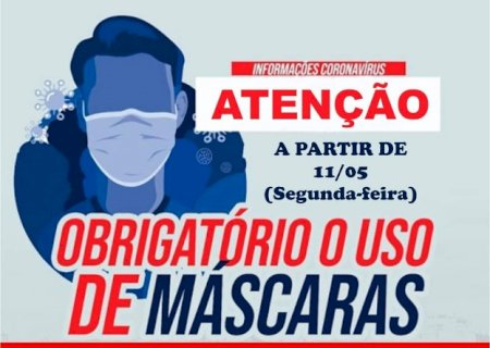 Em Vicentina, uso de máscara é obrigatório com multa de R$ 50 e R$ 500 para quem descumprir