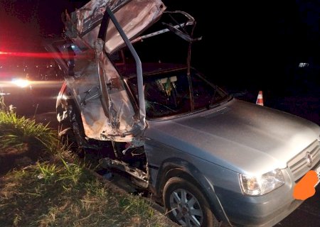 Acidente entre Lagoa Bonita e ponte do Rio Dourados envolvendo 3 veículos deixa 4 feridos