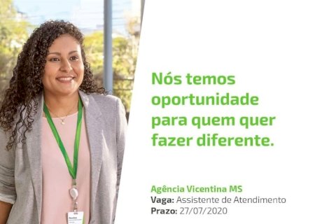 Sicredi contrata assistente de atendimento para agência de Vicentina