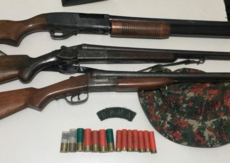 Acampamento de caçadores é descoberto e armas de caça de grosso calibre apreendidas em Deodápolis