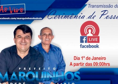 Em Vicentina, Posse será restrita e prefeito informa que vai transmitir ao vivo pelo seu facebook