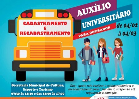 VICENTINA: Prefeitura convoca alunos para cadastro sobre auxílio de 50% do transporte universitário