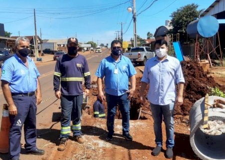 Vicentina recebe investimento da Sanesul que vai atender Hospital Municipal e toda Avenida Padre José Daniel