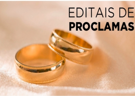 Cartório de Vicentina informa editais de proclamas de casamentos