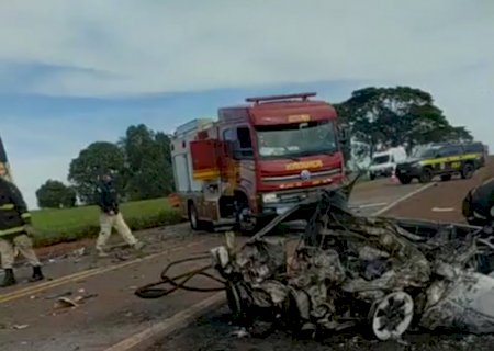 Vítima que estava em carro morreu queimada em acidente entre Fátima do Sul e Dourados