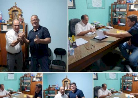 Márcio Teles e Diretor Evandro Gonçalves reivindicam ao deputado Zé Teixeira melhorias na Escola Scila Médici em Deodápolis