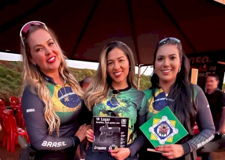 Delegada Gabriela Vanoni, de Fátima do Sul, é campeã do Encontro de Atiradoras de Mato Grosso do Sul