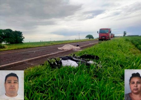 Acidente entre moto e carreta matou casal do estado do Paraná entre Ivinhema e Amandina na BR-376