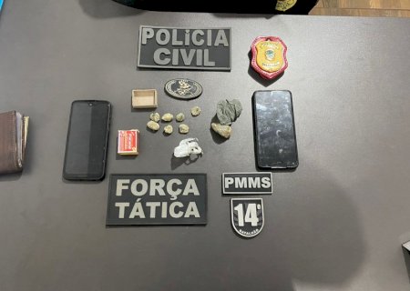 Polícia civil de Vicentina e tático fecham boca de fumo e prendem casal por tráfico de drogas