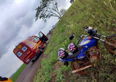 Jovens ficam feridas após atropelar ema entre Iguassú e 3ª linha em Culturama