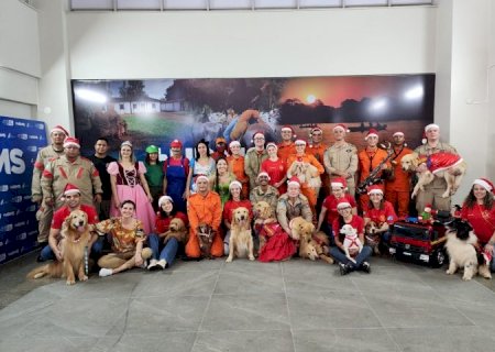 Bombeiros e cães co-terapeutas visitam pacientes pediátricos internados no HRMS