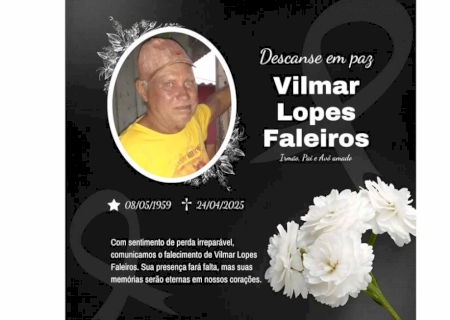 Família Faleiros de Fátima do Sul de luto pelo falecimento de Vilmar