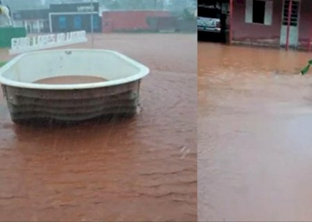 Guia Lopes declara emergência após enxurrada arrastar piscina