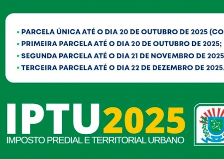 Fique em dia com Vicentina: Prefeitura lança o IPTU 2025 para quitação à vista com desconto ou parcelado