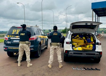 Perseguição termina com 1t de maconha e sete réplicas de pistolas apreendidas na BR-163