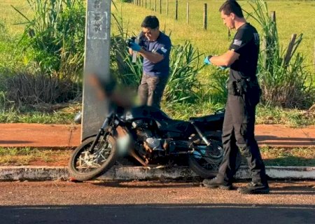 Motociclista de 36 anos morre após bater contra poste de iluminação em Nova Andradina