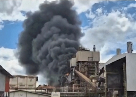 VÍDEO: Incêndio de grandes proporções toma conta de usina em Nova Alvorada do Sul