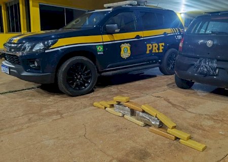PRF apreende 14 Kg de maconha em Água Clara (MS)