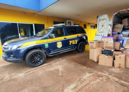 PRF apreende mercadorias estrangeiras em Água Clara (MS)