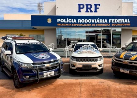 PRF e PM apreendem 38 Kg de cocaína em Dourados (MS)