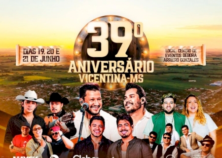 Vicentina: Prefeitura define programação e prepara cidade para festa dos 39 anos