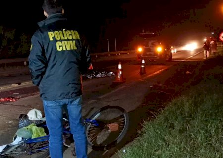Ciclista tem corpo dilacerado em atropelamento na BR-163 entre Dourados e Ponta Porã