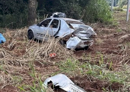 Acidente na BR 163 em Rio Brilhante entre caminhonete e carro