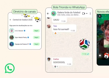WhatsApp ganha emoji da bola da Copa de 2026 e fun&ccedil;&otilde;es tem&aacute;ticas