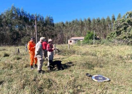 Bombeiros usam drone nas buscas por homem desaparecido em fazenda