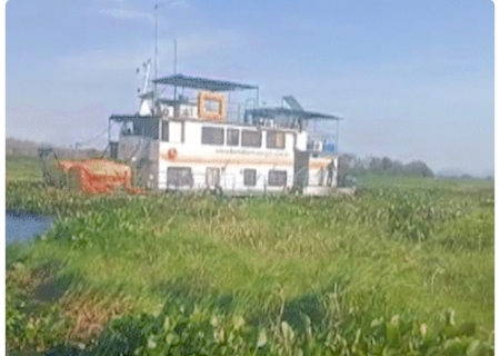 DNIT inicia remo&ccedil;&atilde;o de vegeta&ccedil;&atilde;o flutuante que isolava comunidade no Pantanal