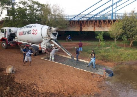 Conclusão da concretagem garante rampa náutica em Fátima do Sul
