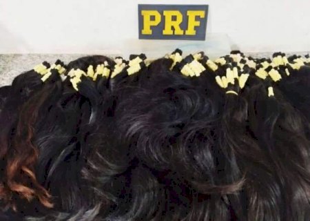 PRF apreende mala com 18 kg de cabelo humano em &ocirc;nibus em Miranda
