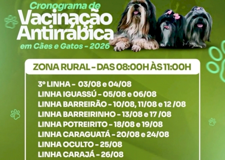 Vicentina vacina cães e gatos contra a raiva e campanha começa pela zona rural