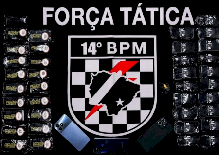Força Tática apreende quase 4 quilos de haxixe, maconha e crack em Fátima do Sul
