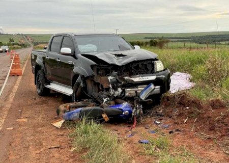 Motociclista que seguia para o trabalho morre em acidente com camionete entre Ivinhema e Novo Horizonte do Sul