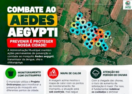 Dengue, zika e chikungunya: Jateí faz alerta para prevenção e destaca monitoramento ao mosquito transmissor