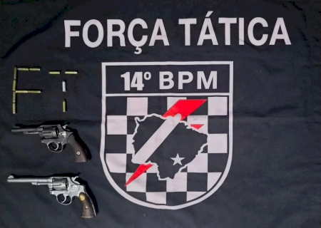Força Tática apreende duas armas de fogo e munições em Deodápolis
